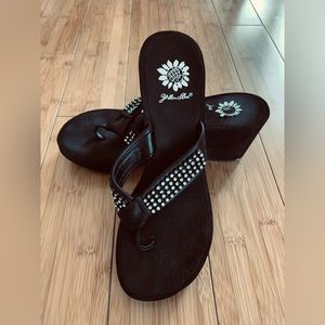 Yellow Box Wedge Sandals 6.5